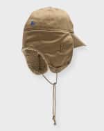 Image 3 of 3: Burberry Men's Fleece Trim Trapper Hat
