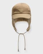 Image 1 of 3: Burberry Men's Fleece Trim Trapper Hat