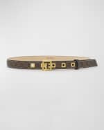 Image 1 of 2: Balmain PB-Monogram Skinny Belt