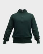 Image 1 of 6: Burberry Men's Wool Quarter-Zip Hoodie