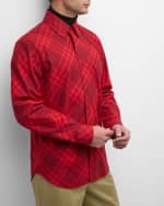 Image 4 of 6: Burberry Men's Ripple IP Check Button-Down Shirt