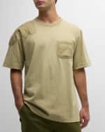 Image 4 of 6: Burberry Men's T-Shirt with Tonal Check Patches