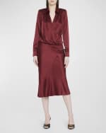 Image 5 of 6: Veronica Beard Sorelle Silk Midi Skirt