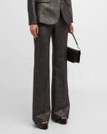 Image 2 of 6: Veronica Beard Lebone Sparkly Wide-Leg Tailored Pants