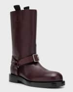 Image 5 of 6: Burberry Men's Leather Saddle Low Boots