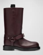 Image 1 of 6: Burberry Men's Leather Saddle Low Boots