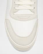 Image 4 of 6: Burberry Men's Leather-Suede Check Sneakers