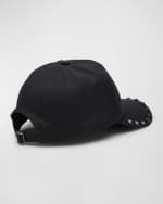 Image 2 of 2: Valentino Garavani Men's Tonal Rockstud Logo Baseball Cap