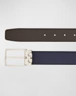 Image 3 of 4: Ferragamo Men's Gancini Reversible Revival Leather Belt