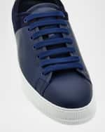 Image 3 of 5: Ferragamo Men's Clayton Leather and Suede Low-Top Sneakers