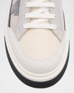 Image 4 of 6: Ferragamo Men's Cassina Gancini Leather Low-Top Sneakers