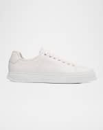 Image 1 of 6: Ferragamo Men's Clayton Tonal Leather Low-Top Sneakers
