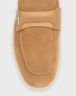 Image 3 of 5: Ferragamo Men's Drame Gancio Suede Loafers