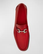 Image 5 of 5: Ferragamo Men's Grandioso 2 Gancini-Bit Loafers