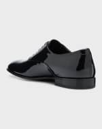 Image 3 of 6: Ferragamo Men's Denzel Patent Leather Oxfords