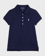 Image 4 of 4: Ralph Lauren Childrenswear Girl's Short-Sleeve Logo Embroidery Polo Shirt, Size S-XL