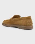 Image 3 of 6: Tod's Men's Mocassino Ibrido Estivo Suede Penny Loafers