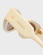 Image 3 of 5: Nanushka Azalea Ivory Acetate Cat-Eye Sunglasses