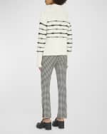 Image 3 of 6: Veronica Beard Viori Striped Mock-Neck Sweater