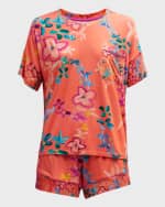 Image 2 of 6: ALIVIA Alex Floral-Print Short Pajama Set