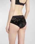 Image 3 of 6: TOM FORD Primrose Floral Devoré Logo Band Tulle Brief