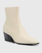 Image 4 of 5: Saint Laurent Men's Vassili Leather Zip Ankle Boots
