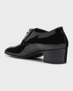 Image 2 of 5: Saint Laurent Men's Clown 45 Patent Leather Derby Shoes