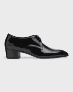 Image 1 of 5: Saint Laurent Men's Clown 45 Patent Leather Derby Shoes