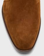 Image 4 of 6: Saint Laurent Men's Wyatt 40 Suede Zip Ankle Boots