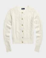 Image 1 of 5: Polo Ralph Lauren Cable-Knit Cashmere Crewneck Cardigan