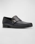Image 5 of 6: Ferragamo Men's Duomo Gancio Leather Loafers