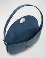 Image 5 of 6: Savette Tondo Small Grain Leather Hobo Bag