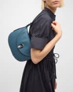 Image 3 of 6: Savette Tondo Small Grain Leather Hobo Bag