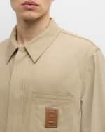 Image 4 of 6: Ferragamo Men's Twill Overshirt with Patch Pockets