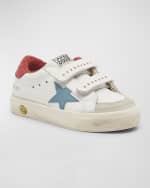 Image 2 of 5: Golden Goose Kid's May School Colorblock Low-Top Sneakers, Kids