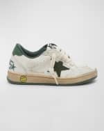 Image 1 of 5: Golden Goose Kid's Ballstar Bicolor Low-Top Sneakers, Kids