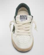 Image 5 of 5: Golden Goose Kid's Ballstar Bicolor Low-Top Sneakers, Kids