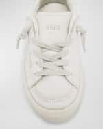 Image 4 of 6: Golden Goose Kid's May Tonal Suede Low-Top Sneakers, Kids