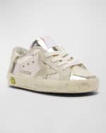 Image 2 of 7: Golden Goose Girl's Superstar Metallic Low-Top Sneakers, Kids