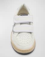 Image 3 of 7: Golden Goose Girl's Ballstar Glitter Dual-Grip Sneakers, Kids