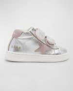 Image 1 of 5: Golden Goose Girl's June Metallic Dual-Grip Sneakers, Kids