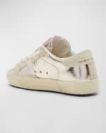 Image 4 of 5: Golden Goose Girl's Superstar Metallic Low-Top Sneakers, Kids