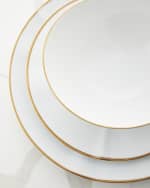 Image 2 of 2: Neiman Marcus Gold Rim Brushstroke 12-Piece Dinnerware Set