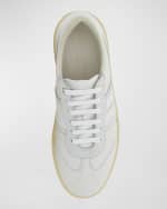Image 4 of 4: Ferragamo Achilles Mixed Leather Low-Top Sneakers