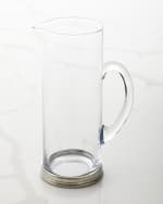 Image 1 of 2: Neiman Marcus Tall Pewter and Glass Pitcher, 1.5 L