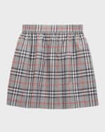Image 1 of 3: Burberry Girl's Kelsey Short Check Skirt, Size 3-14
