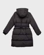 Image 2 of 3: Burberry Girl's Linda Long Puffer Parka Jacket, Size 4-14