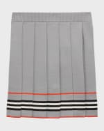 Image 1 of 3: Burberry Girl's Amelia Striped Knit Mini Skirt, Size 3-14