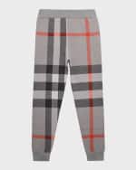 Image 2 of 3: Burberry Boy's Gerard Check-Print Joggers, Size 3-14