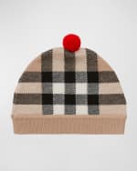 Image 2 of 2: Burberry Kid's Camillo Check Beanie, Size 6M-18M